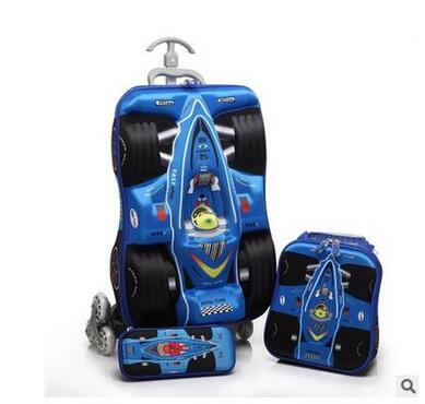 3D Boys Car trolley suitcase C - đánh giá và giá Foldable Rolling Luggage Bag